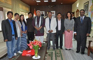 The Governor of Arunachal Pradesh Shri PB Acharya with Municipal Council Members in the Gyatri Hall at Raj Bhavan Itanagar on 1st February� 2017.